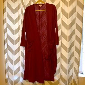 Lularoe Sarah cardigan. Size small. Merlot color